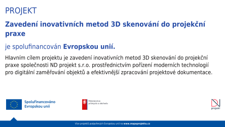 Projekt „Zavedení inovativních metod 3D skenování do projekční praxe“